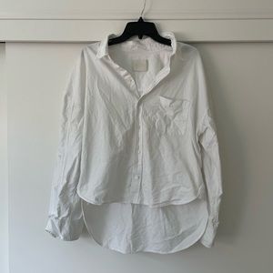 Citizens of Humanity White Cotton Oversized Collared Button Up Down Shirt sz S